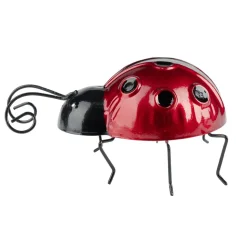 Coccinelle à poser en métal rouge et noir 11x8,5xH5,5cm