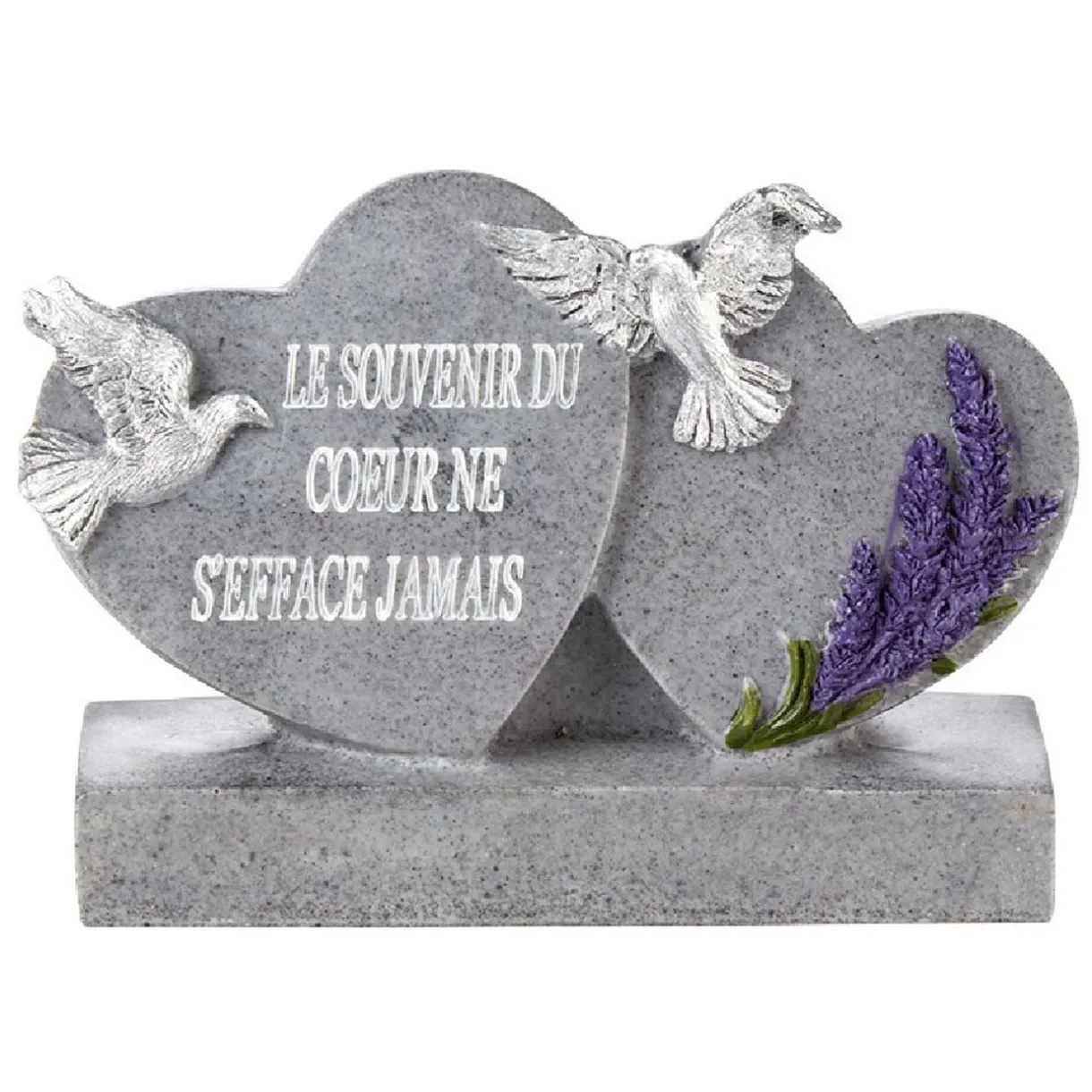 Coeur funéraire x2 sur socle gris motif lavande < Gifi Hot