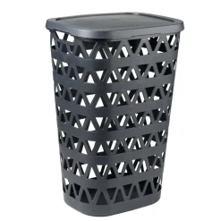 Coffre à linge Oceanna plastique bleu 55L