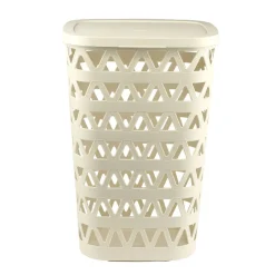 Coffre à linge Oceanna plastique blanc 55L