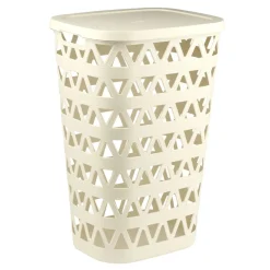 Coffre à linge Oceanna plastique blanc 55L