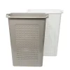 Coffre à linge x2 plastique 45L blanc et marron 44x26xH58cm < Gifi Outlet