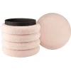 Coffre pouf Clara curly effet laine bouclée rose Ø40xH40cm