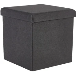 Coffre pouf Clara Noir - L38 x P38 x H37,5 cm
