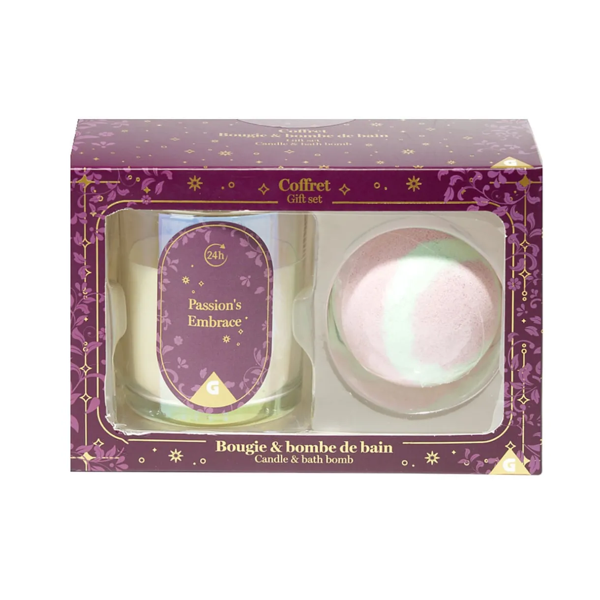 Coffret bougie x1 et bombe de bain x1 - 3 modèles < Gifi New