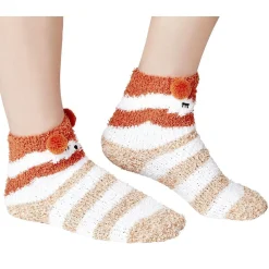 Coffret chaussettes en maille doudou motif rayé beige marron < Gifi Best