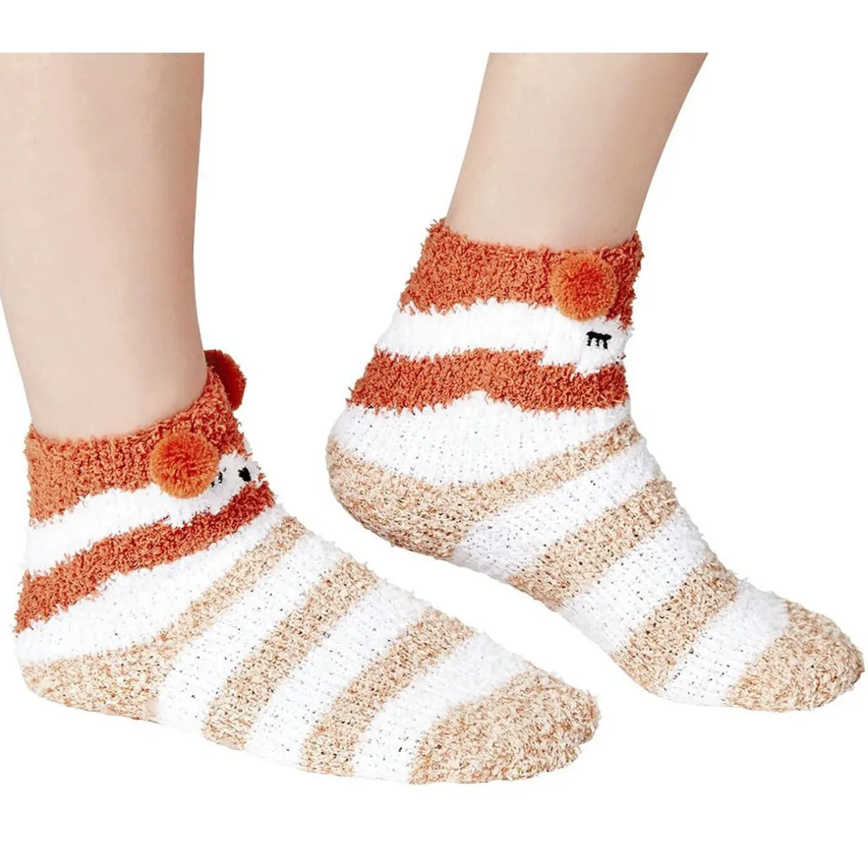 Coffret chaussettes en maille doudou motif rayé beige marron < Gifi Best