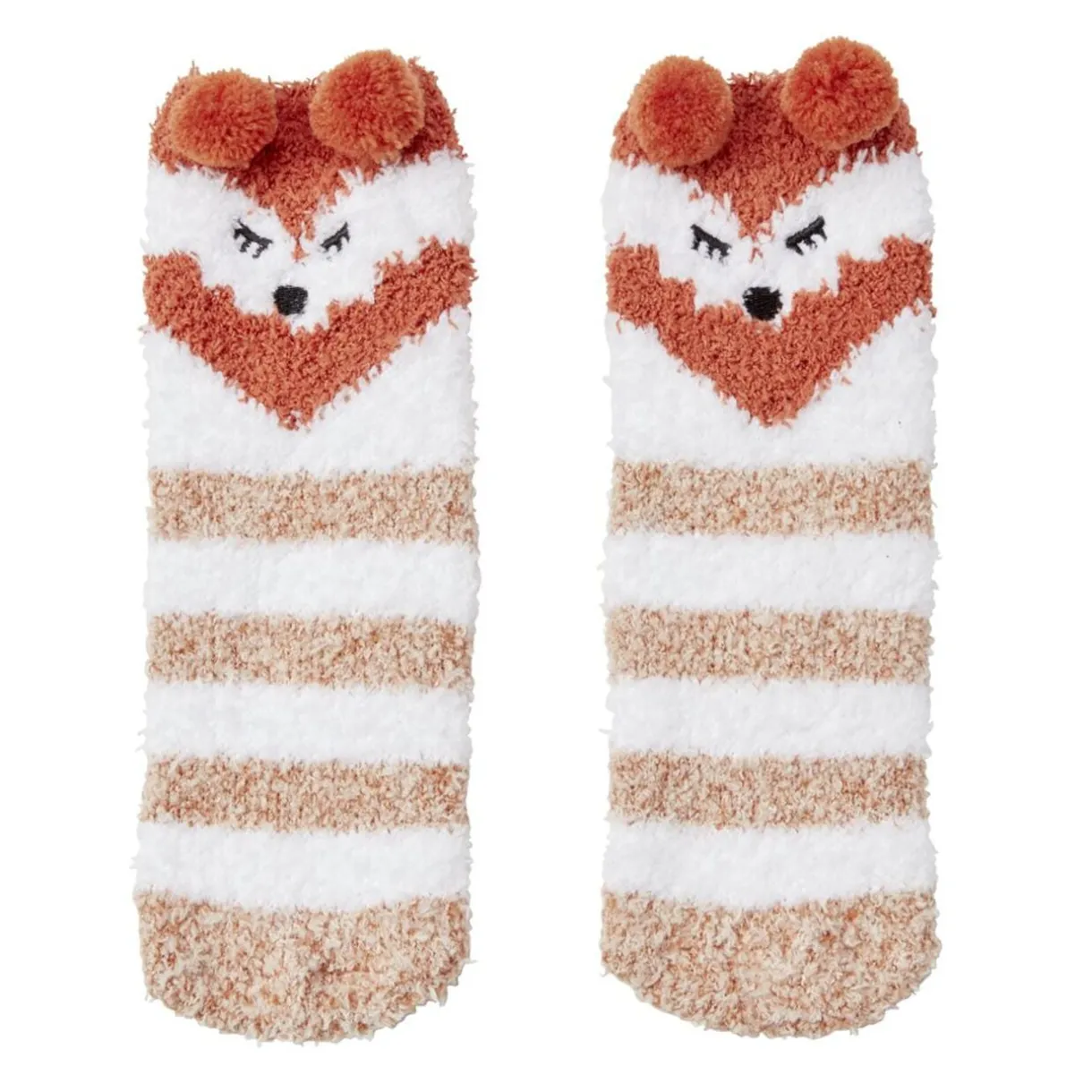 Coffret chaussettes en maille doudou motif rayé beige marron < Gifi Best