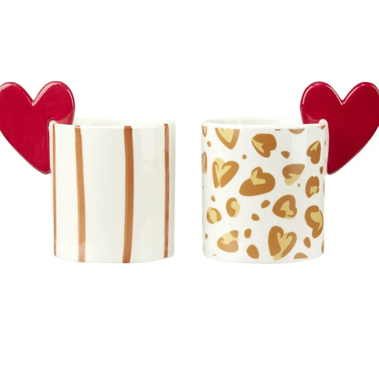 Coffret duo mug x2 avec anse forme coeur rouge 350ml < Gifi Best