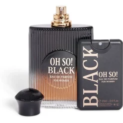 Coffret eau de parfum femme OH SO BLACK 100ml avec flacon de poche 20ml