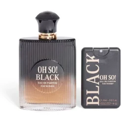 Coffret eau de parfum femme OH SO BLACK 100ml avec flacon de poche 20ml