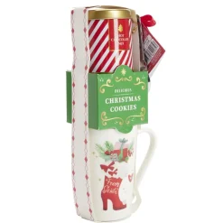 Coffret mug Noël 330ml avec biscuits et boîte métallique (3 modèles)