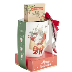 Coffret mug Noël 330ml motif traditionnel avec biscuits (3 modèles)