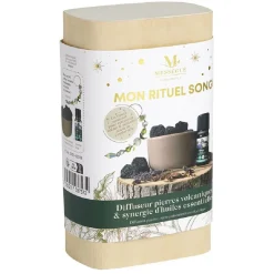 Coffret rituel songe Mességué diffuseur pierre volcanique et synergie huile essentielle
