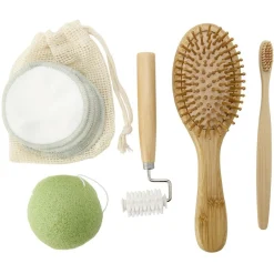 Coffret salle de bain en bambou 6 pièces < Gifi Outlet