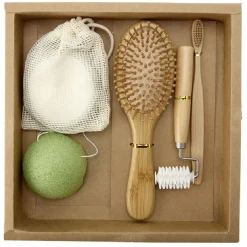 Coffret salle de bain en bambou 6 pièces < Gifi Outlet