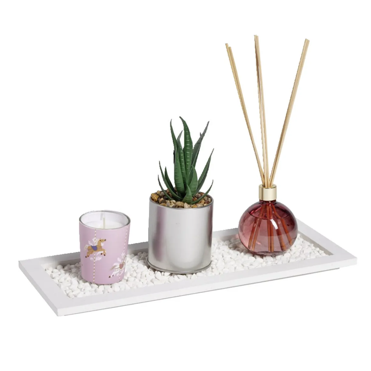 Coffret senteur bougie/plateau/diffuseur/plante artificielle < Gifi New