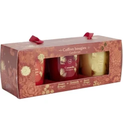 Coffret senteur 3 bougies 14H dans verre (2 modèles) < Gifi Best