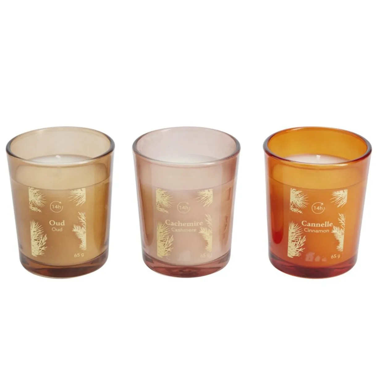 Coffret senteur 3 bougies 14H dans verre (2 modèles) < Gifi Best