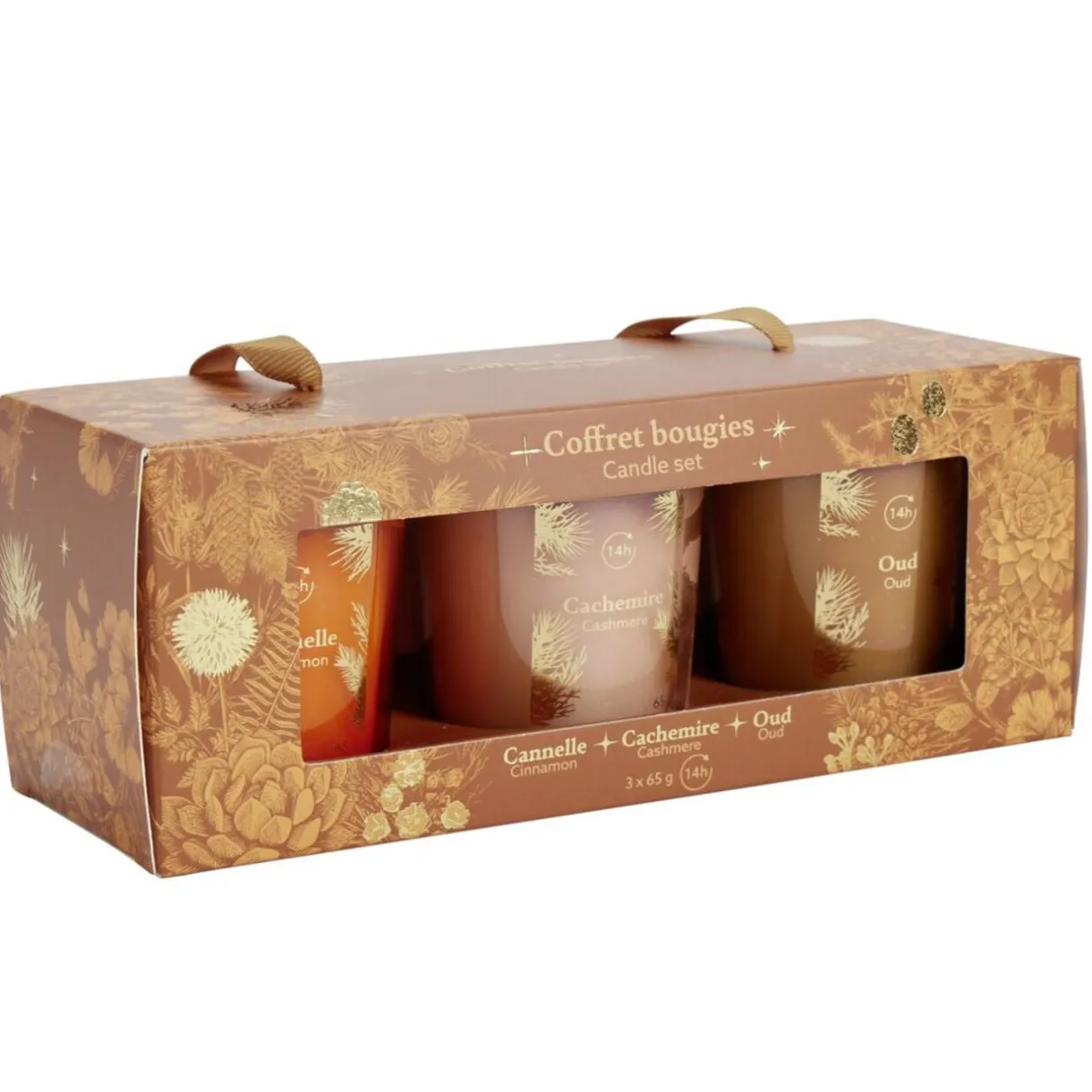 Coffret senteur 3 bougies 14H dans verre (2 modèles) < Gifi Best