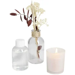 Coffret senteur cage corde fleur séchée rose Ø14xH24cm < Gifi Online