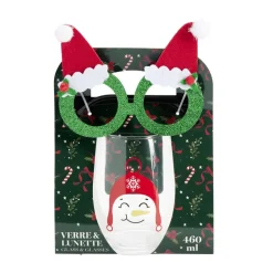 Coffret verre 460ml et lunettes de Noël pailletées (2 modèles) < Gifi Sale