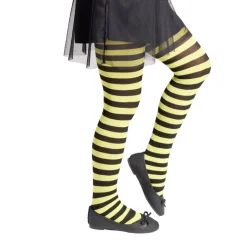 Collant enfant motif abeille rayure jaune et noir Taille unique L65cm