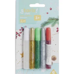 Colle colorée pailletée 10ml x5 < Gifi Discount