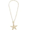 Collier chaîne grosses mailles avec étoile de mer métal doré L21cm < Gifi New