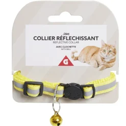 Collier pour chat réfléchissant ajustable avec clochette L30cm (4 modèles)