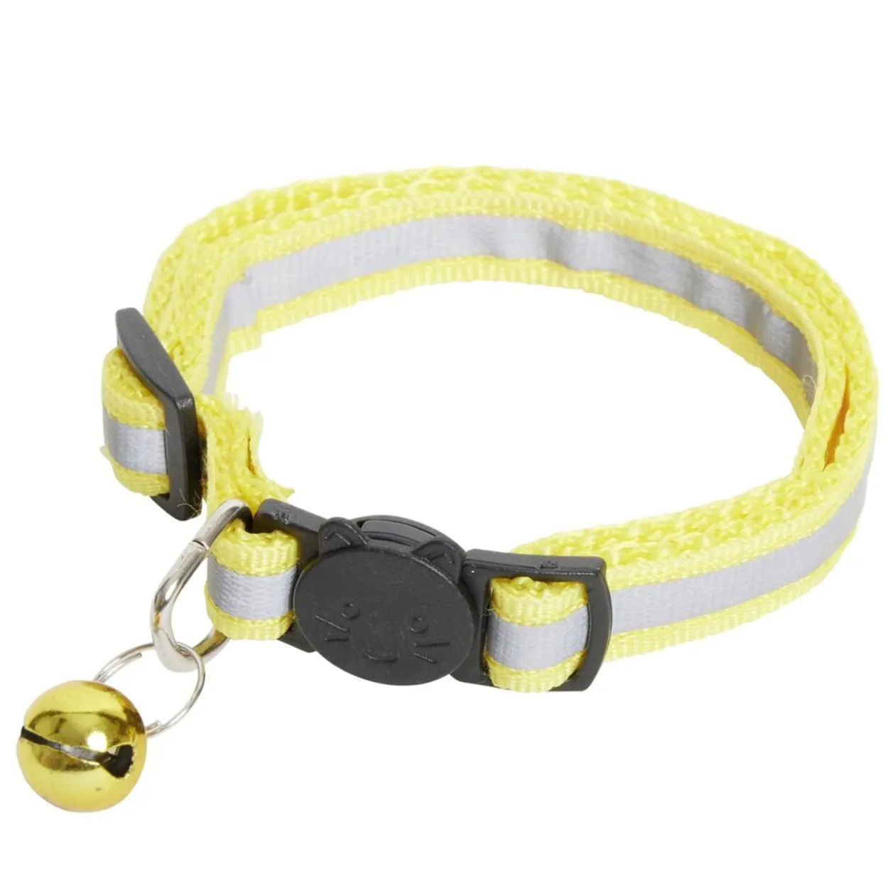 Collier pour chat réfléchissant ajustable avec clochette L30cm (4 modèles)