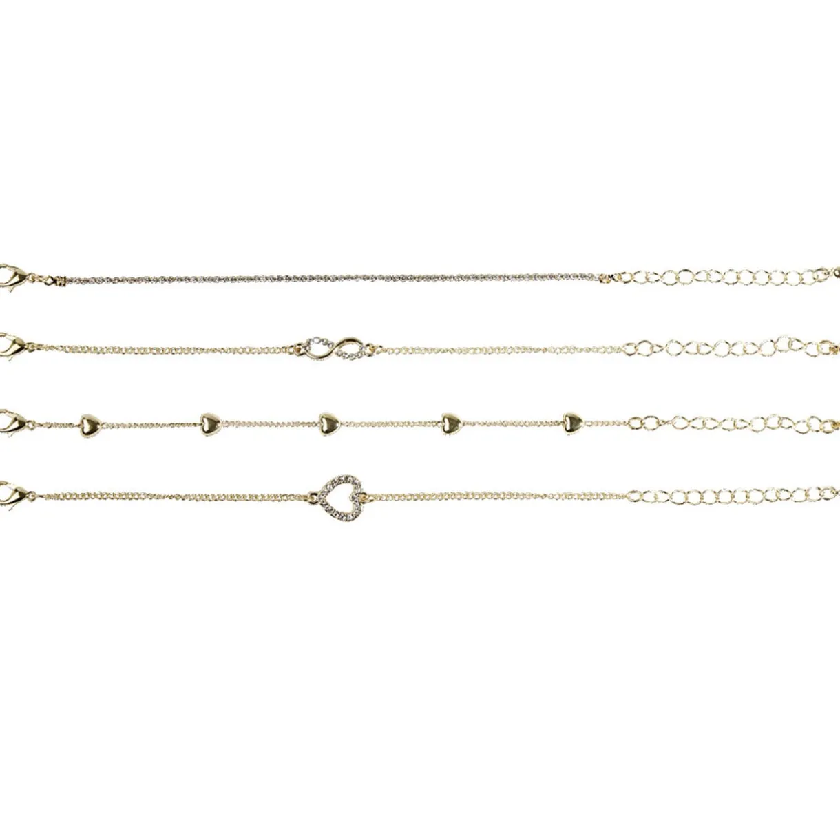 Collier x4 fantaisie coeur métal doré Ø16cm < Gifi Best