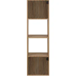 Colonne Adam 4 cases dont 2 portes bois marron 30x29,5xH120cm < Gifi Outlet
