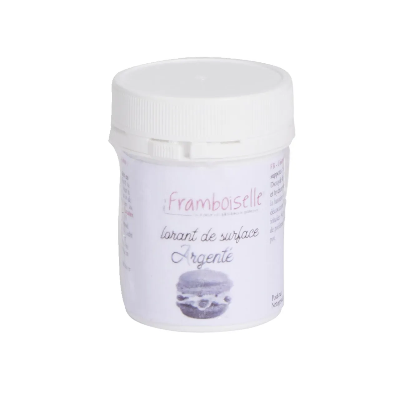 Colorant alimentaire de surface couleur argenté - pot de 5gr