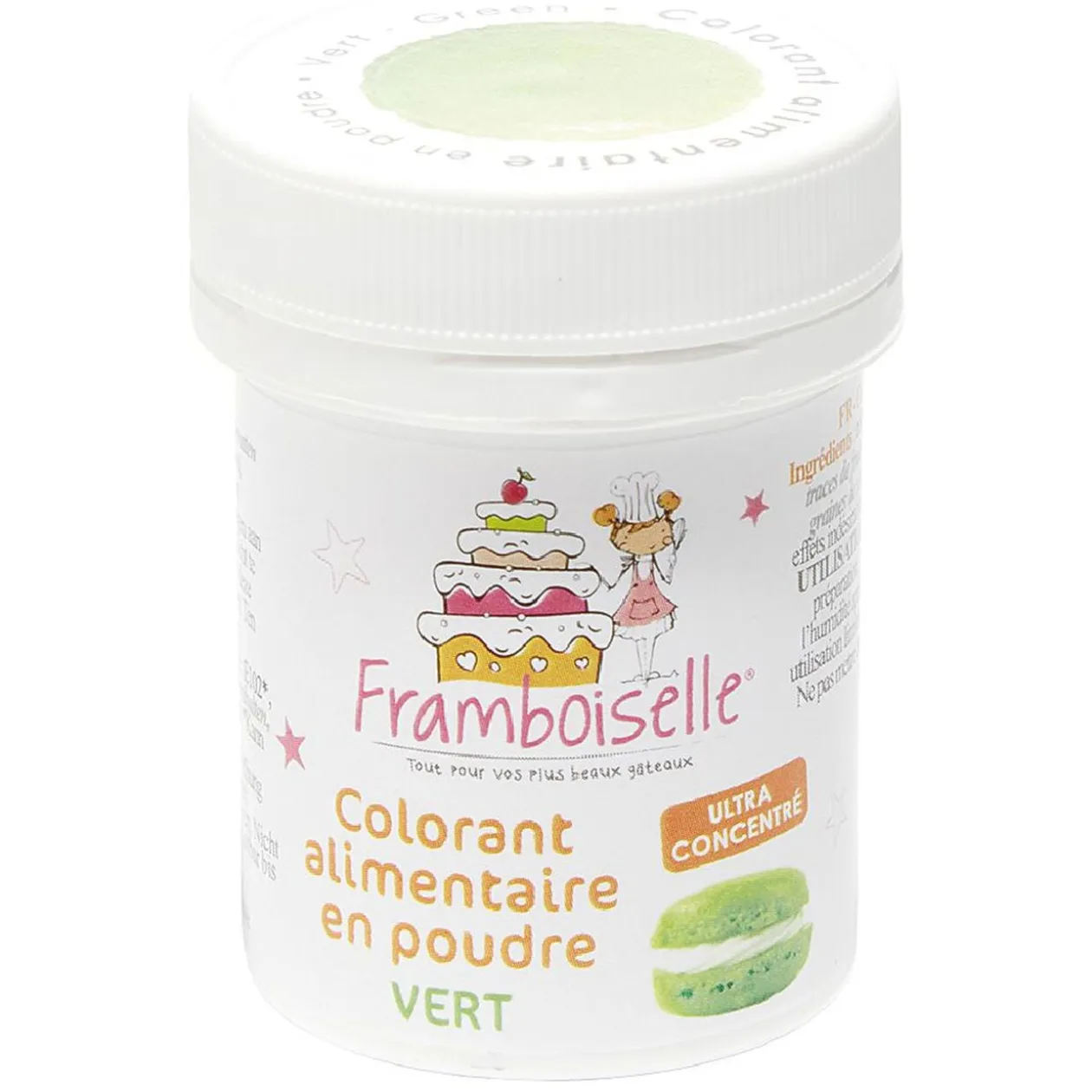 Colorant alimentaire vert en poudre Framboiselle
