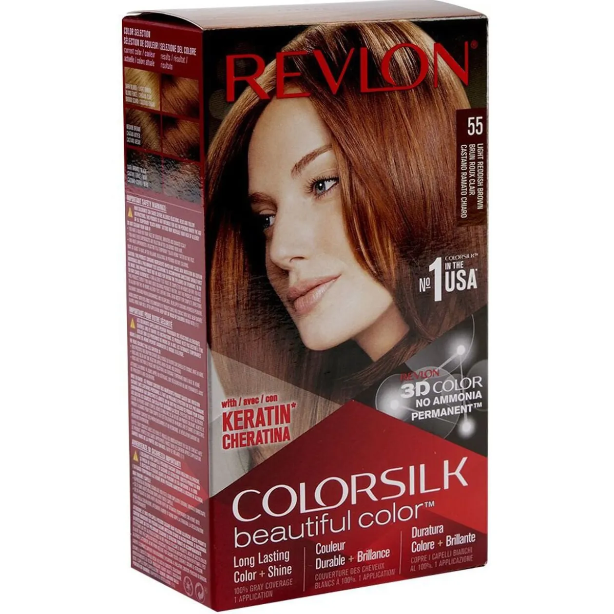 Coloration cheveux Brun roux Keratine 55 Revlon