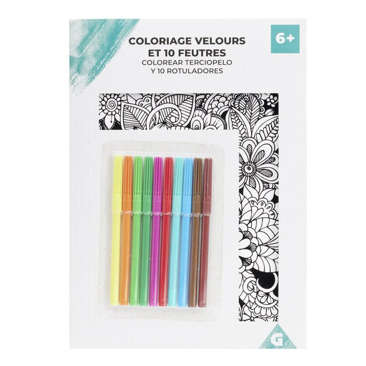 Coloriage velours avec 10 feutres < Gifi Clearance
