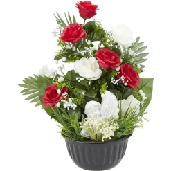 Composition columbarium H54 cm rouge blanc - Fleur artificielle < Gifi