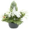 Composition columbarium H41 cm blanc - Fleur artificielle