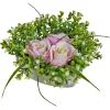 Composition fleur artificielle rose couleur rose pot ciment forme coeur < Gifi New
