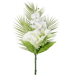 Composition florale artificielle bouquet à poser multifleurs blanches H65cm