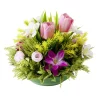 Composition florale artificielle multifleur violette boule Ø27xH21cm < Gifi Hot