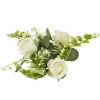 Composition florale artificielle couronne fleurs blanches Ø30cm