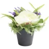 Composition florale artificielle pot pivoine/lavande/fougère H26cm < Gifi New