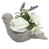 Composition pot ciment pivoine fleur artificielle décor statuette ange < Gifi Hot