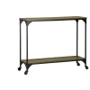 Console Detroit bois métal noir et marron 80x30xH72 cm < Gifi Hot