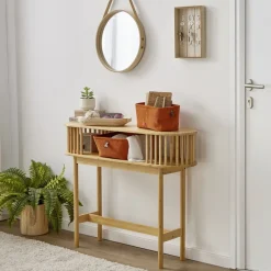Console Gaïa bambou naturel - L100xP30xH80cm