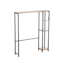 Contour WC 3 niveaux bois et métal noir