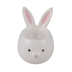 Coquetier forme lapin blanc Ø7xH9cm