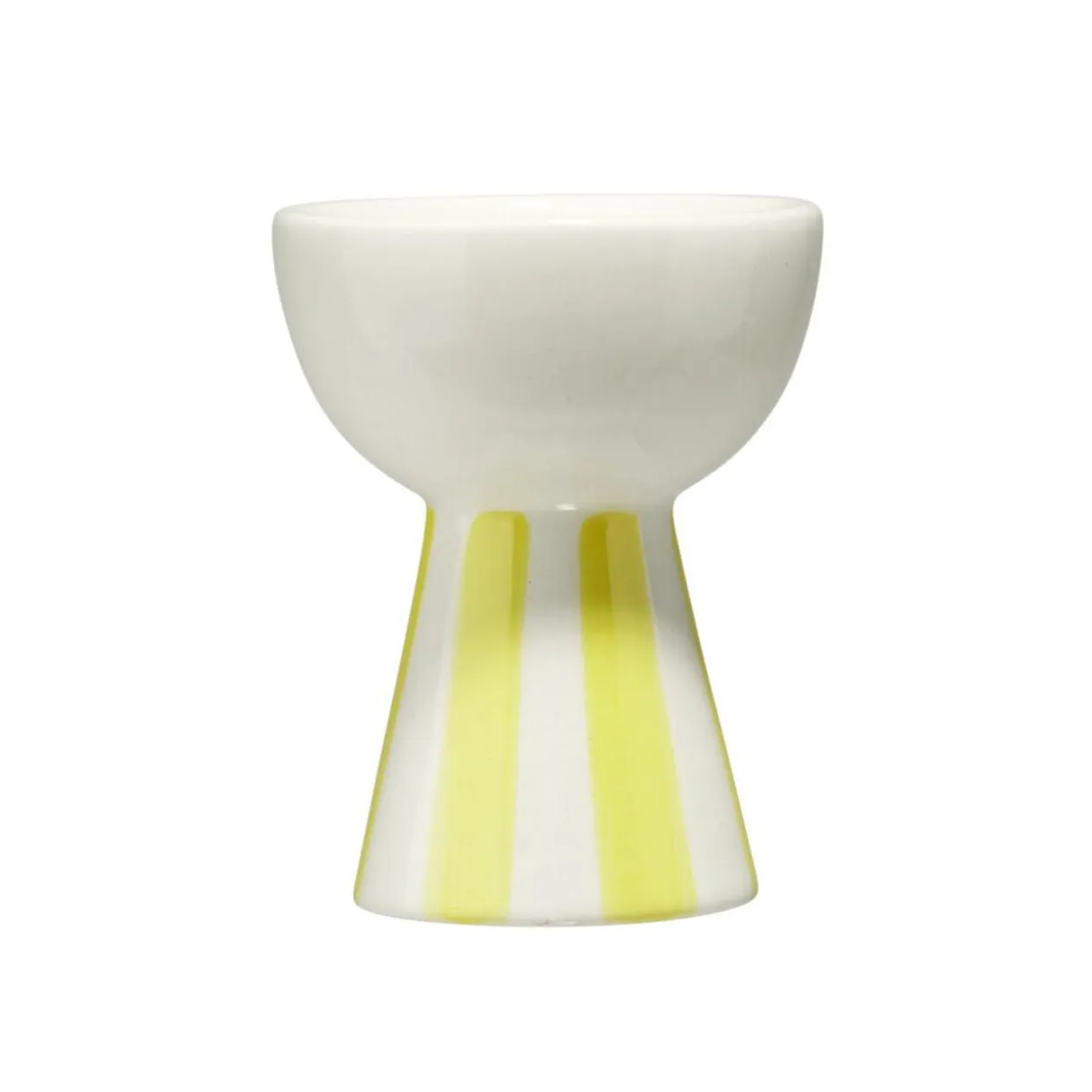 Coquetier motif bayadère rayures colorées dolomite Ø5xH6,5cm